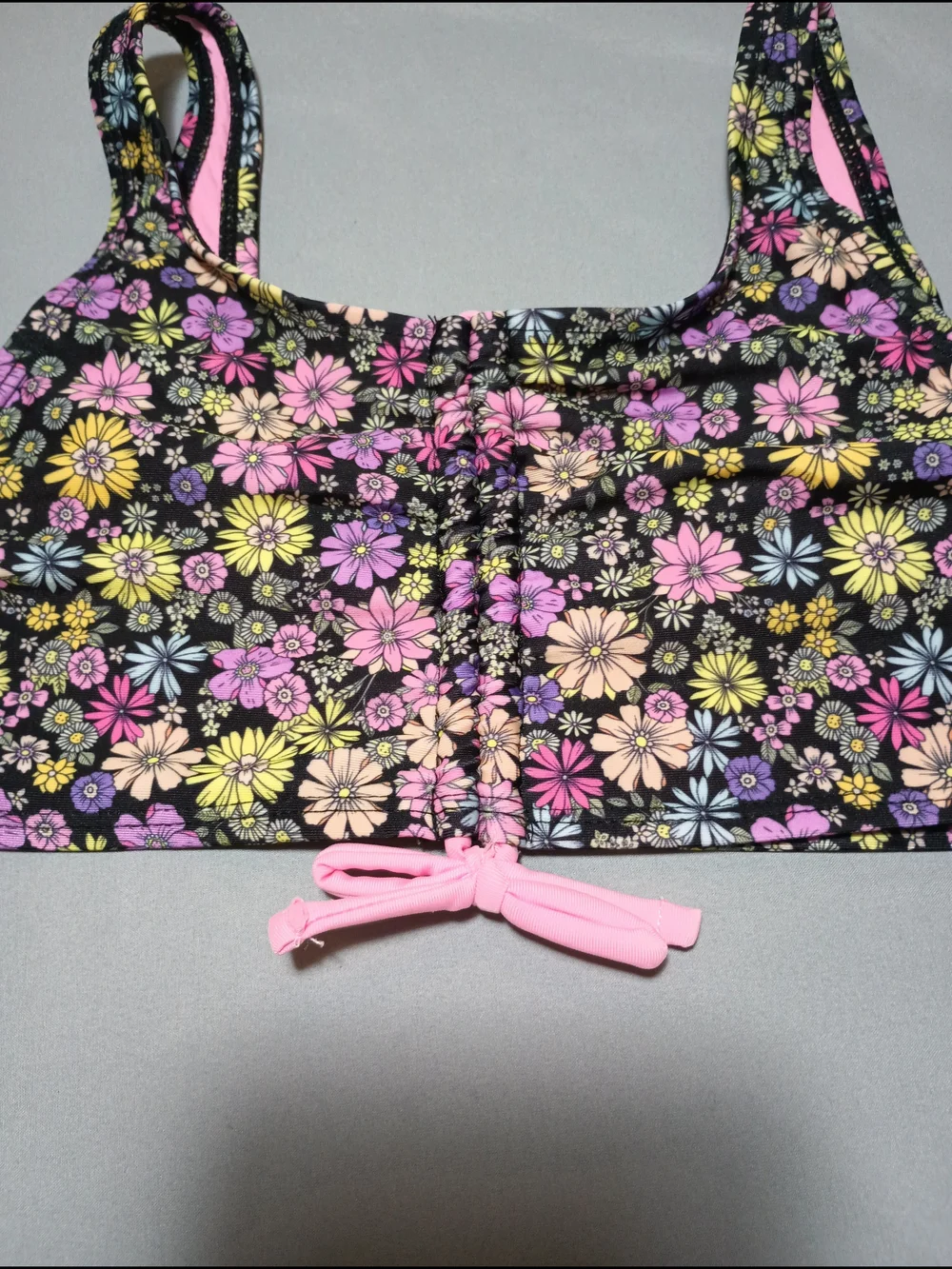 Wonder Nation Girls' Floral Cinched-Front Bikini